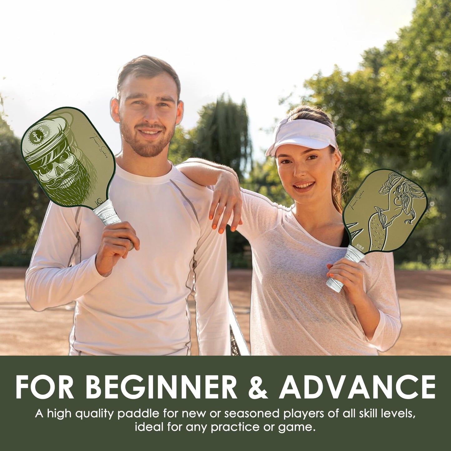 KC SMASH Pickleball Paddle Set of 2 – USAPA Approved, Beginner & Intermediate Friendly, Ultra-Comfort Grip, Includes Balls & Carry Bag