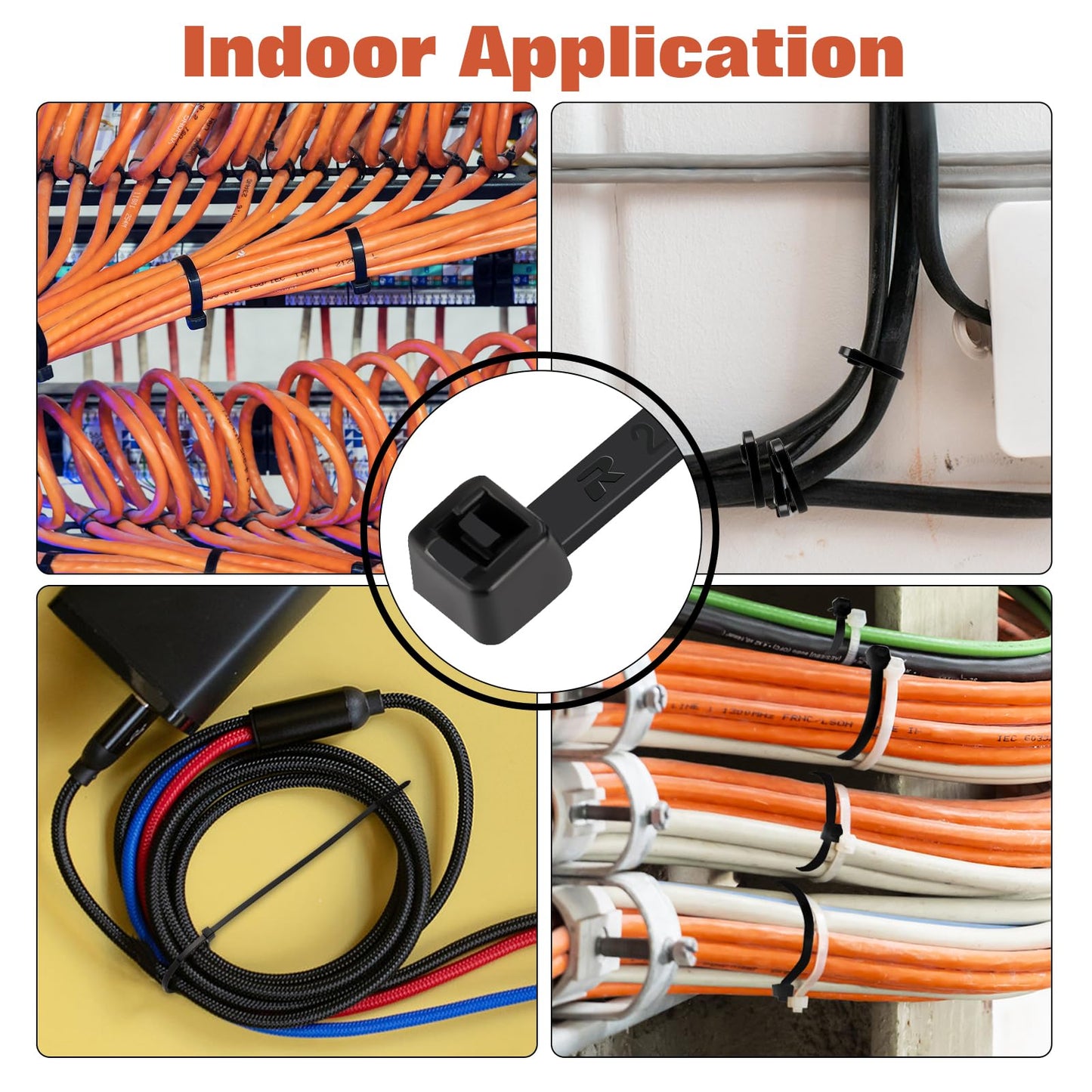 500 PCS Small Black Cable Zip Ties 10 inch, Thin Plastic Wire Zip Ties Strap for Chain Link Fence, Durable Zipties 45 LB for Machinery, Vehicles, Farms