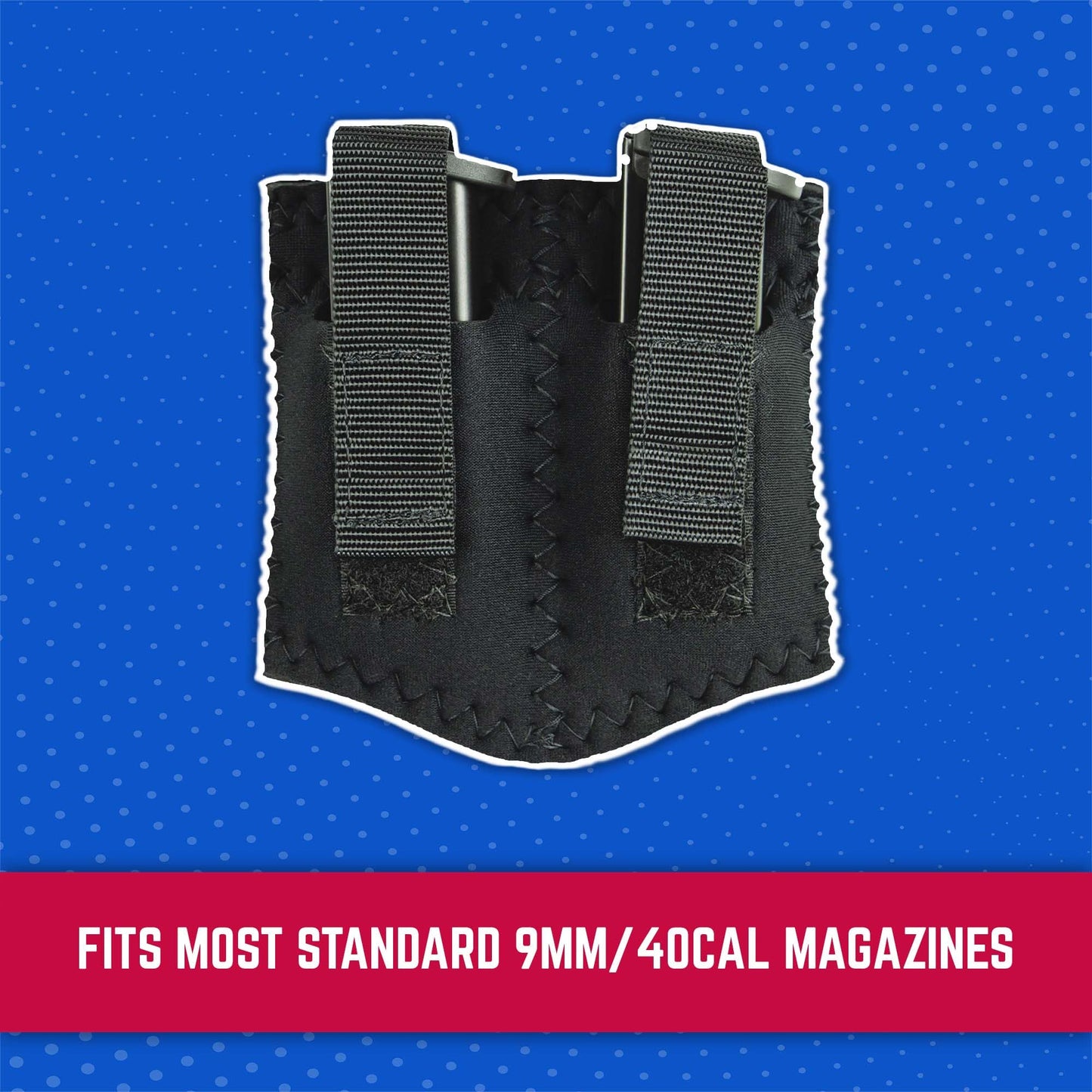 DeSantis Neoprene Ankle Double Magazine - Ankle Magazine Holster, Carrier Pouch, Magazine Holster Strap, Concealed Velcro Holster, Compatible w/Most Standard 9MM/40CAL Magazine - Ambidextrous, Black