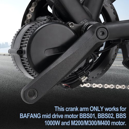 E-Mangue Bicycle Crank Arm 2 Pack, Aluminum Alloy Crank Set for Bafang BBS Mid Motor BBS01 BBS02 BBSHD Electric Bicycle Conversion Kit 170mm