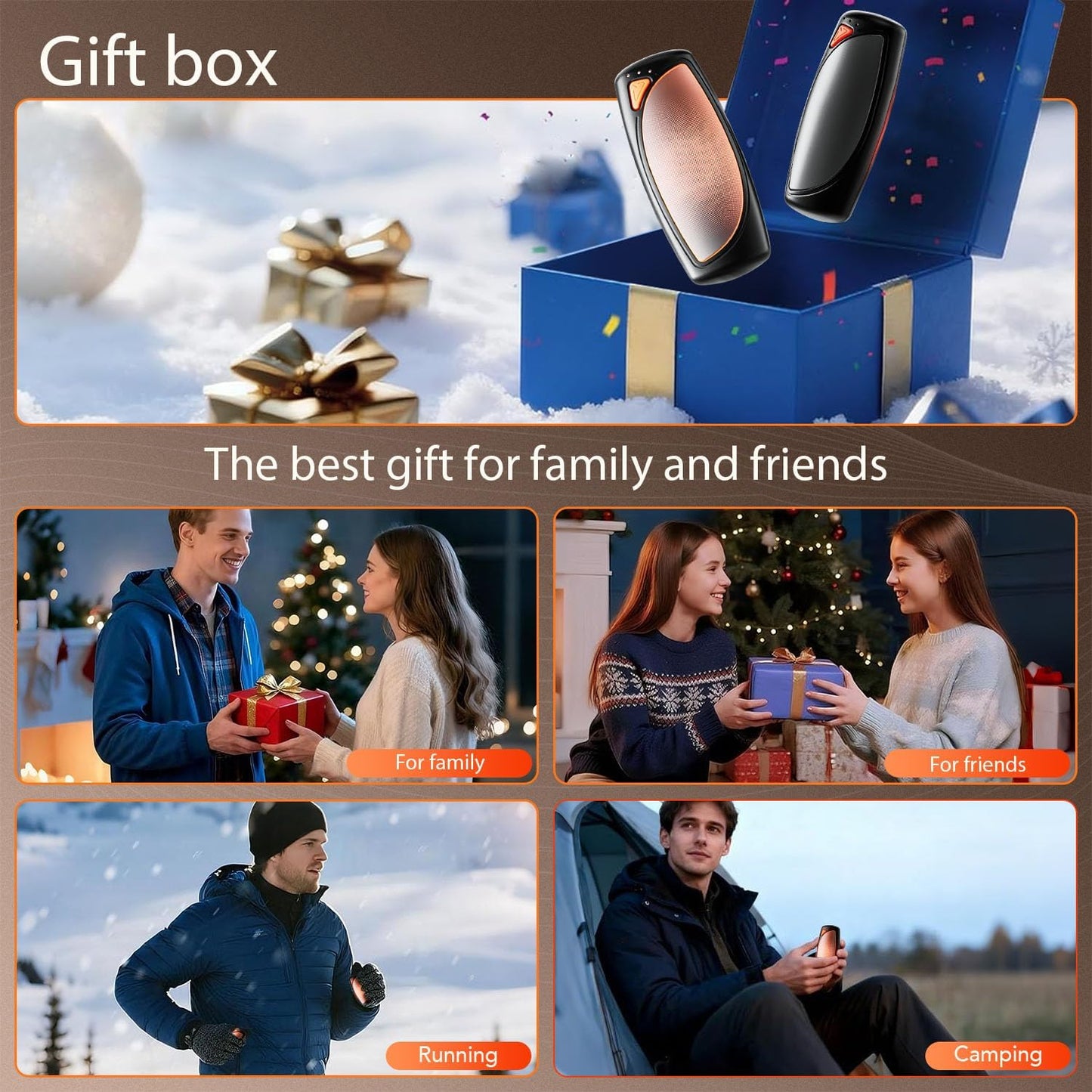 Skiennix Rechargeable Hand Warmers - Double-Sided Heating with AI Charging Case, 14000mAh Battery | Perfect for Camping & Gifts
