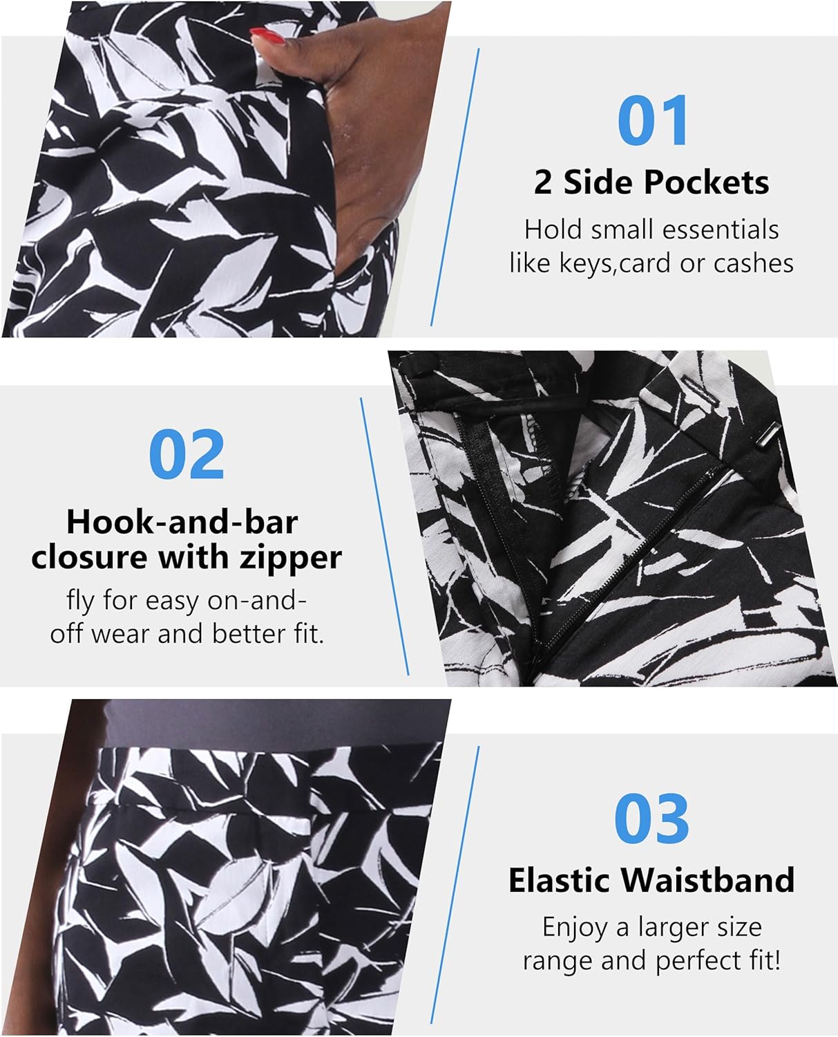 Skiennix Women's Golf Shorts - 9-Inch Dress Shorts with Pockets for Hiking & Outdoor Activities