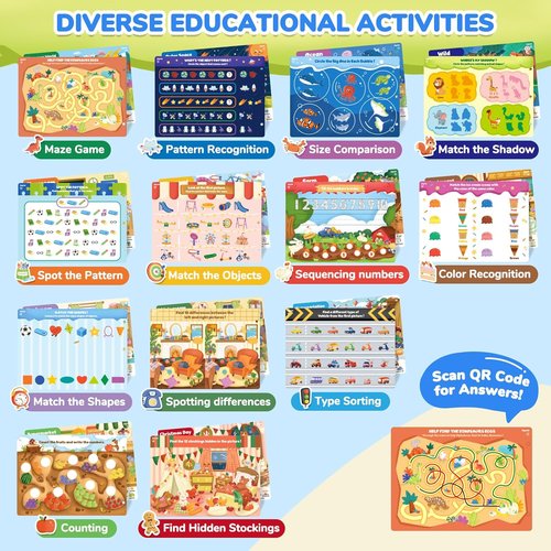 JoyCat Seek & Find Game Books - Engaging Preschool Learning Activity for Ages 3-5 | Perfect Travel Toy for Road Trips and Airplanes