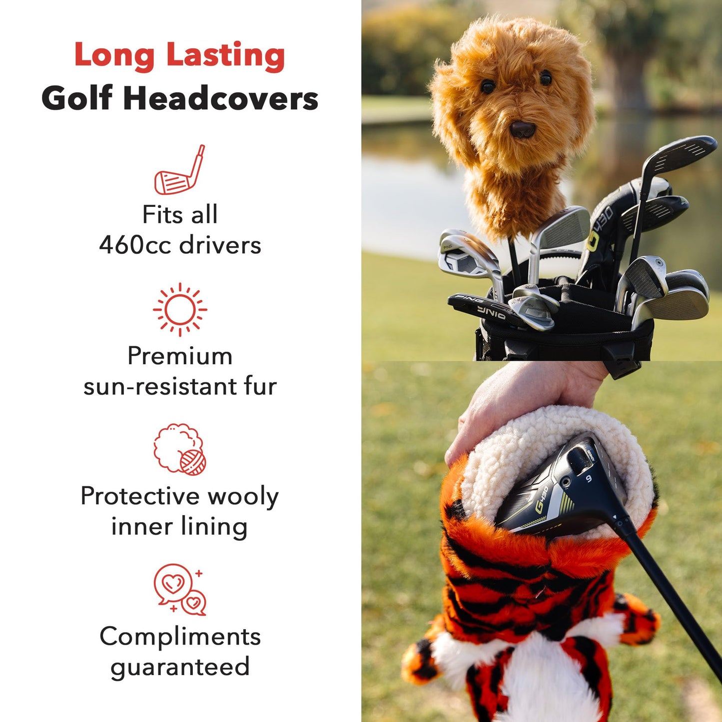 Daphne's Headcovers Scruffy Dog Driver Headcover | Funny Golf Club Covers | Golf Head Covers for Drivers | Stylish Golf Club Head Covers | Golf Driver Covers | Men’s & Women’s Driver Headcover