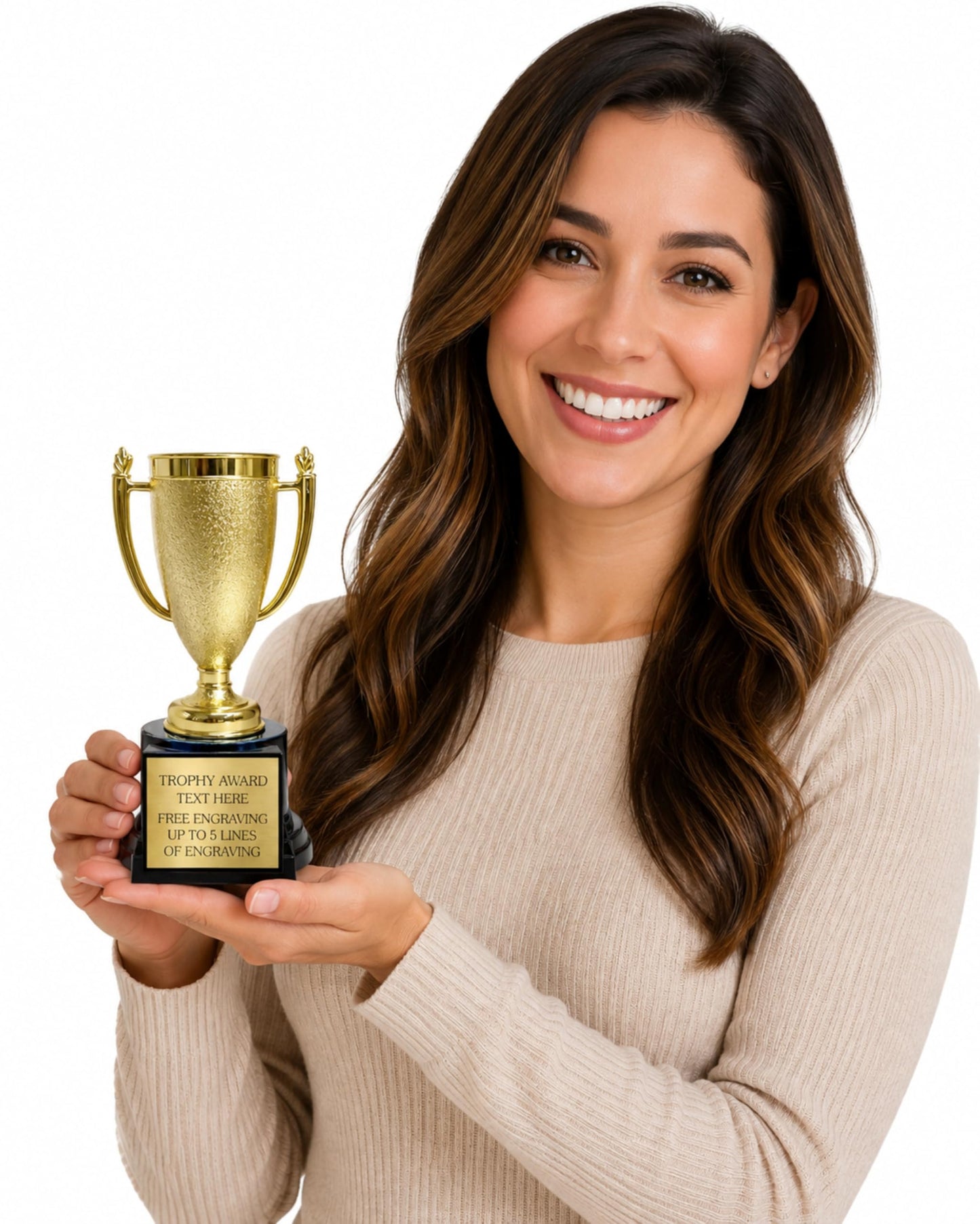 Personalized Trophy Cup with Custom Engraved Plate – 7.5" Gold Award Cup Trophy – Custom Engraving for Team Awards, Sports Tournaments, Employee Recognition