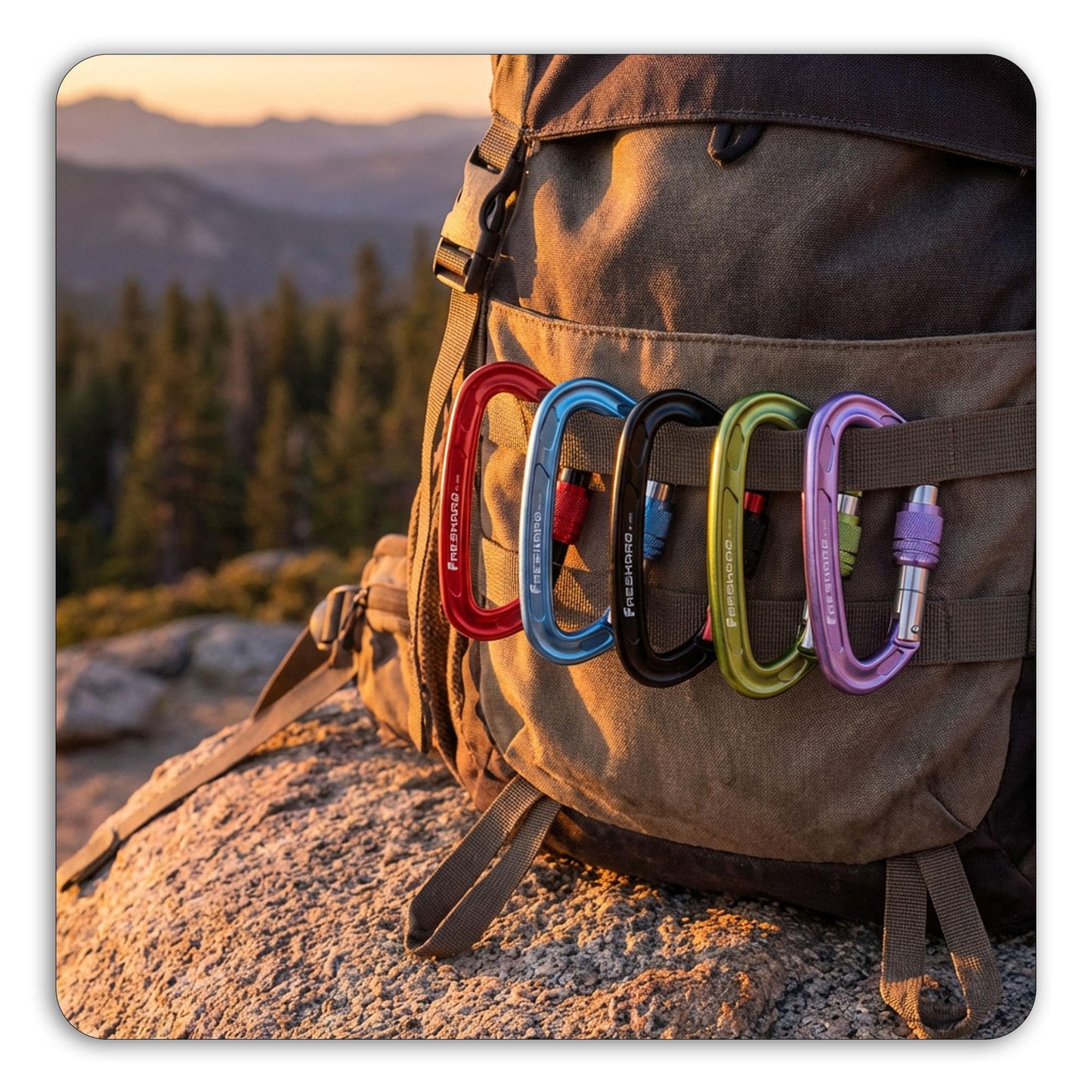 FresKaro Rock Climbing Carabiner Clips Heavy Duty, Screw Gate Locking, UIAA Certifed, 25kN Karabiner for Rappelling, Hunting, Hiking, Gym Equipment, or Survival Gear Kit, 4Inch, Black, 3Pack