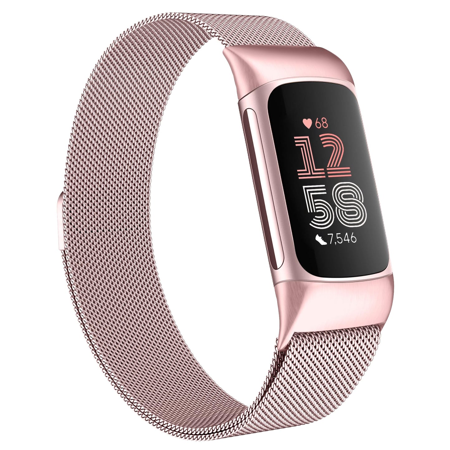JKD Compatible with Fitbit Charge 6 /Charge 5 Bands for Women Men, Adjustable Stainless Steel Metal Mesh Loop Replacement Straps for Fitbit Charge 6/Charge 5 Advanced Activity & Fitness Trackers