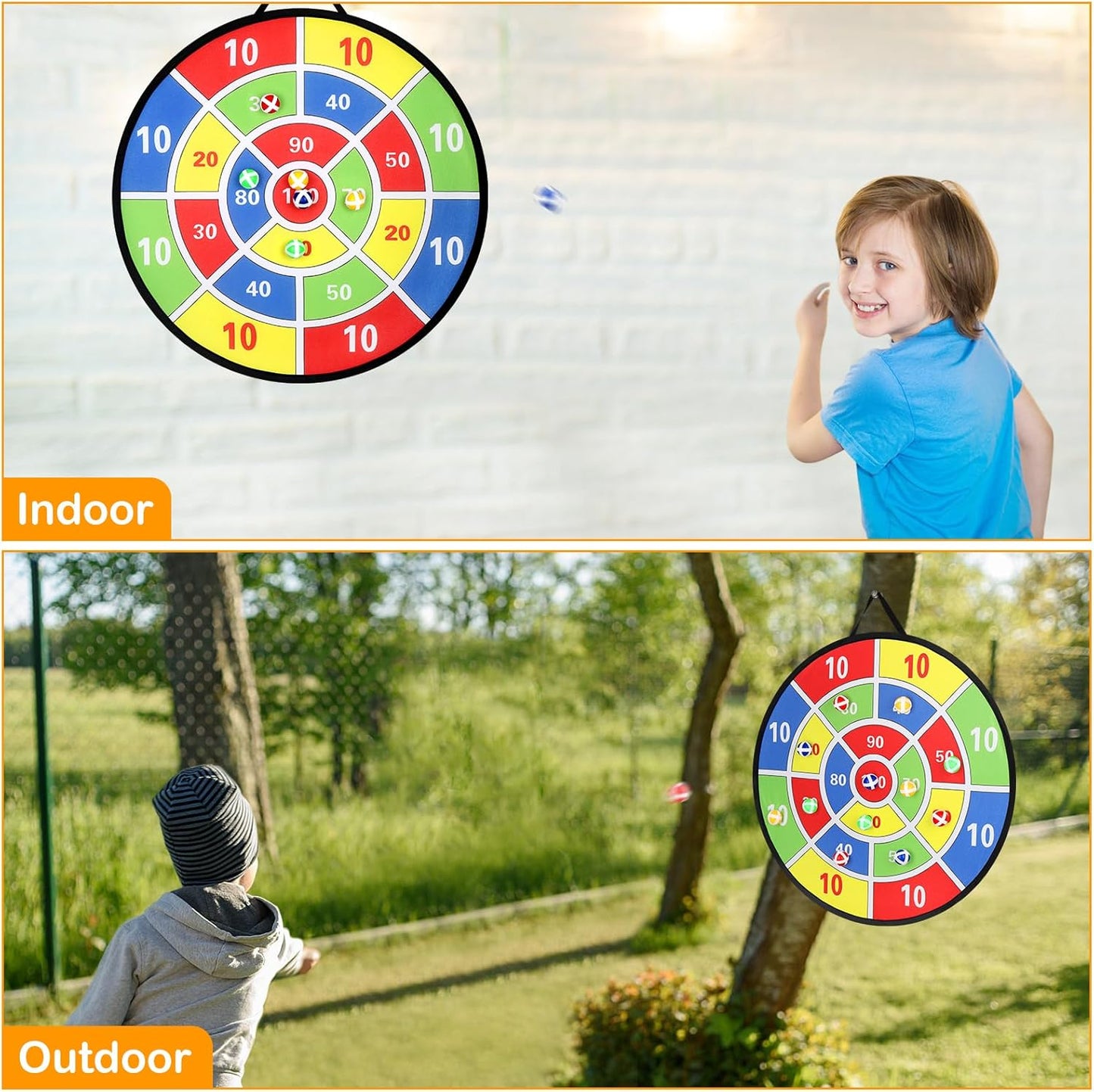 Accmor 29" Large Dart Board - Fun Outdoor Game for Kids with Sticky Balls | Ideal Birthday Gift for Ages 3-12