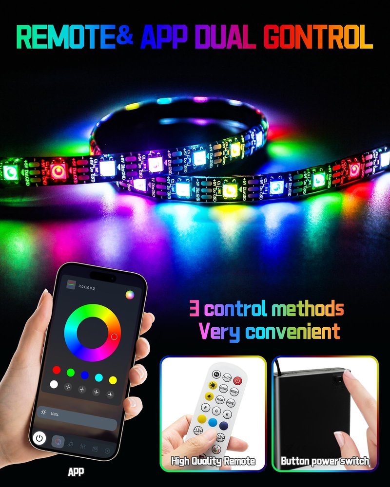 MINEXITY Led Lights for Scooter Night Riding, Remote & APP Controlled Colorful Skateboard Lights 57 LEDs