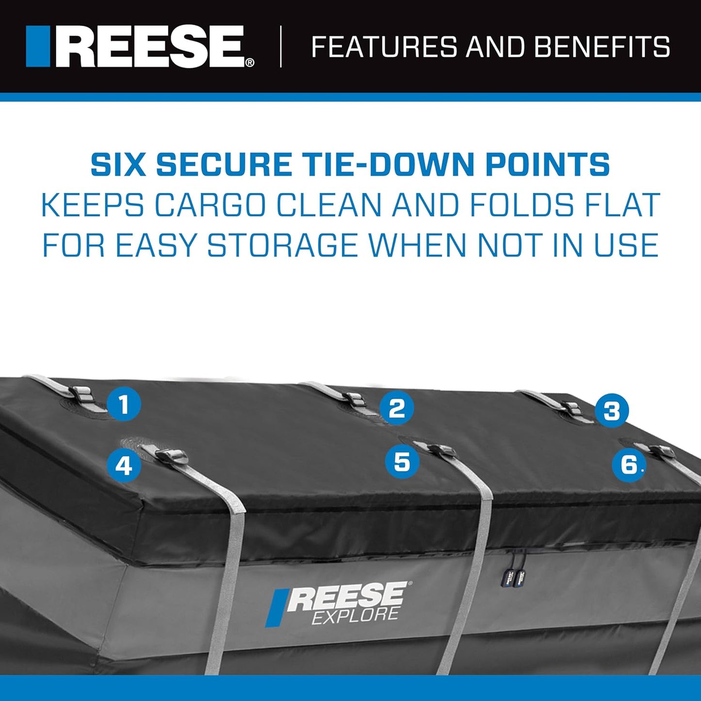 Reese Explore Amigo Hitch Mount Cargo Carrier Bag - Rainproof, 59" x 18.5" x 24" | Fits Most Full-Size Carriers