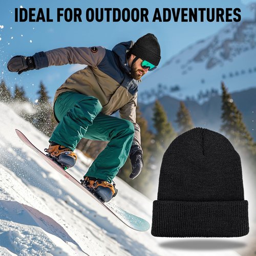 Knit Outdoor 100% Wool GI Watch Cap – Warm Wool Beanie, Winter Hat for Outdoor, Hiking, Skiing & Cold Weather, Made in USA (US, Alpha, One Size, Black)
