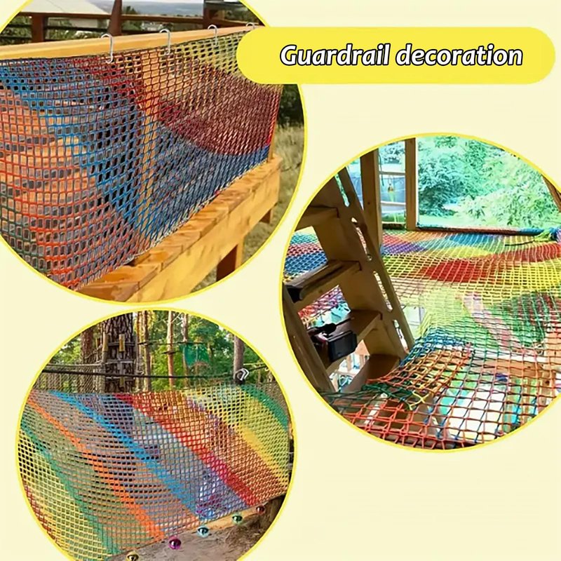 PSYCHEJOYS Climbing Cargo Net, Double Layers Playground Safety Net, Rope Bridge Nets, Small Aperture Hammock Net, for Treehouse,Obstacle Training,Back Yard(Size:1x3m)