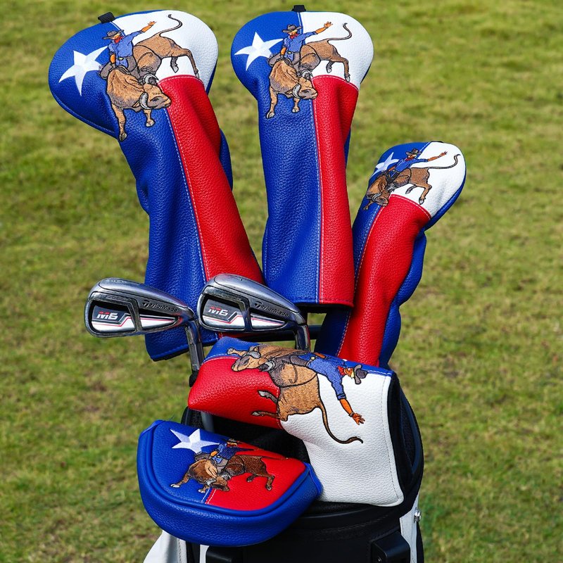 LZFAN Golf Club Covers 3 PCS Or 1PC, Golf Club Head Covers for Woods and Drivers Fairway Hybrid, Golf Head Covers Fit Most Golf Clubs Golf Headcovers Set Texas Punch (Heel Shaft Putter)