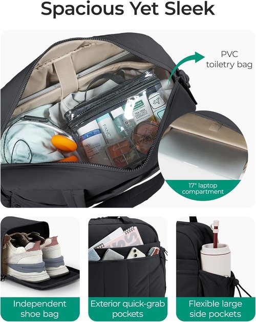 BAGSMART Gym Bag for Women - Lightweight Travel Duffle with Wet Pocket | Water-Resistant Design