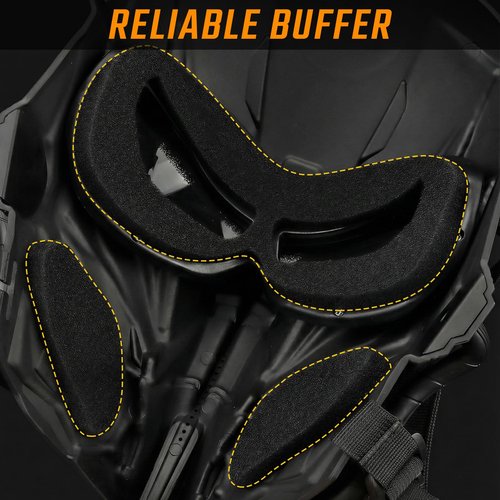 Yzpacc Airsoft Mask Full Face Protective Mask Tactical Full Face Mask for Halloween Hunting CS Tactical Equipment Movie Props Adjustable Size