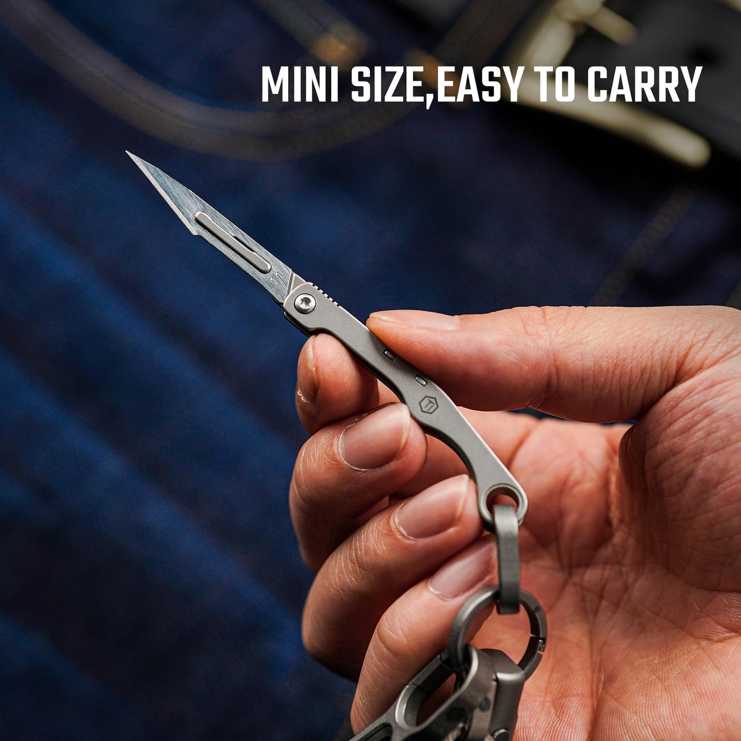 KeyUnity KK13 Precision Craft Utility Blade Titanium Handle Mini Cutting Tool for Arts Crafts DIY Projects Paper Cardboard Fabric and Hobby Use with Replaceable Blade