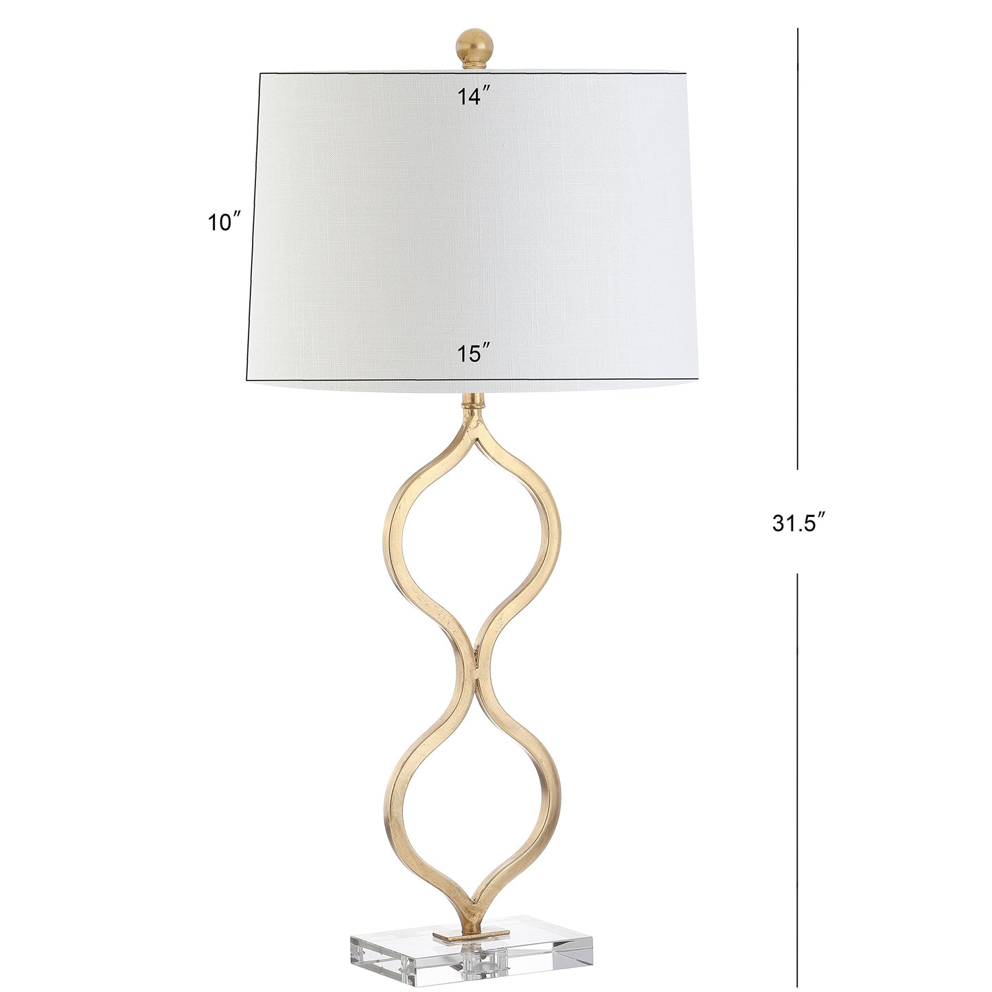 JONATHAN Y JYL3028A Levi 31.5" Metal/Crystal LED Table Lamp Contemporary Transitional Bedside Desk Nightstand Lamp for Bedroom Living Room Office College Bookcase LED Bulb Included, Gold Leaf