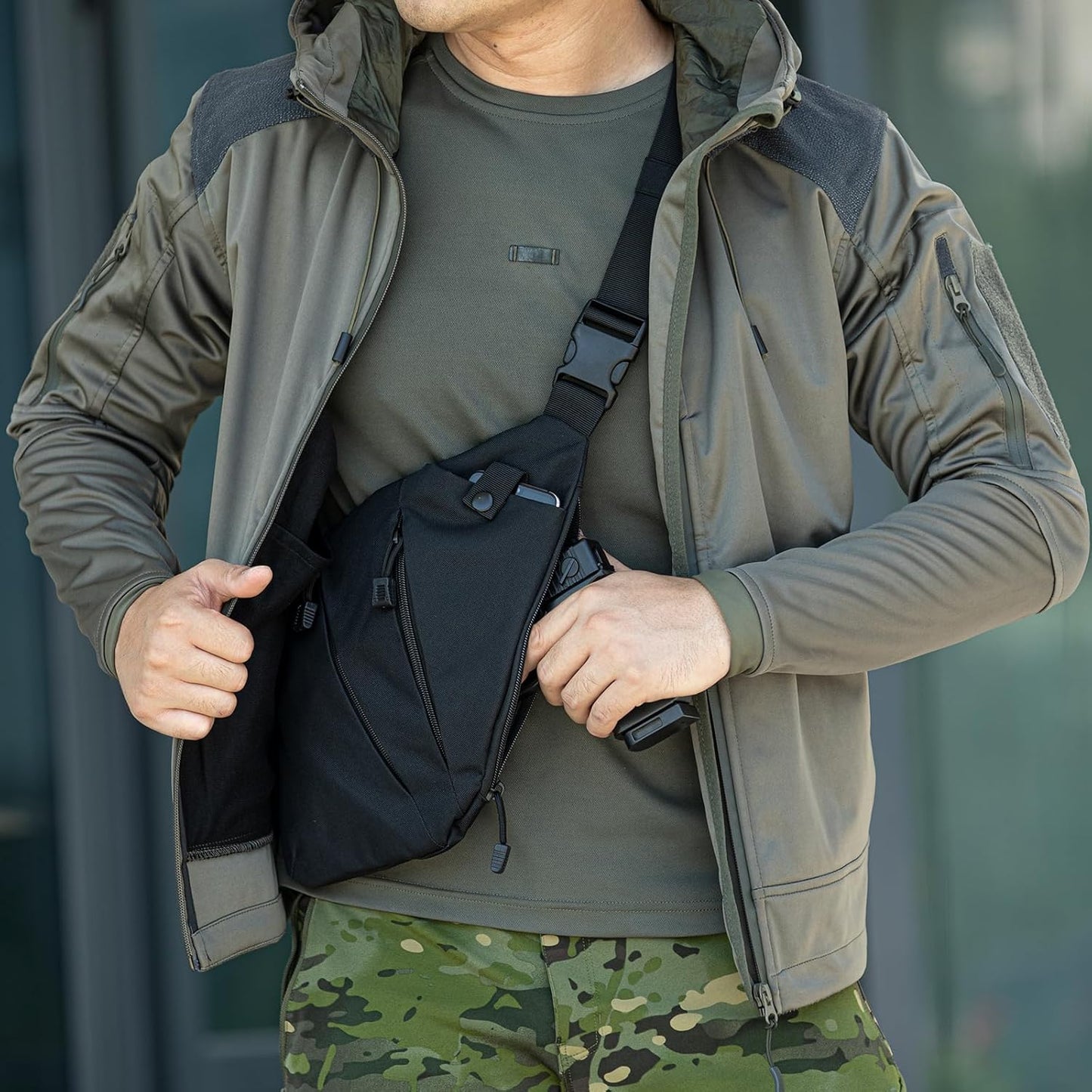 Skiennix Tactical Crossbody Sling Bag - Anti-Theft CCW EDC Carry Solution | Compact Design
