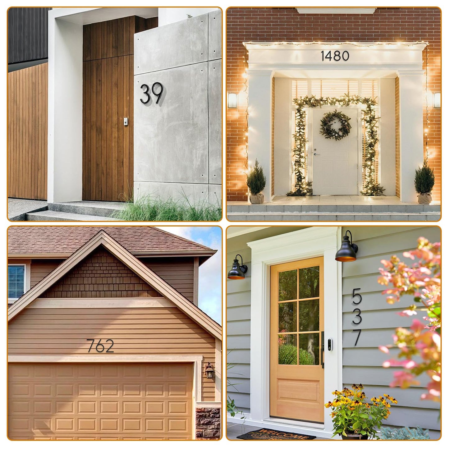 FumWens 8 Inch Floating House Numbers for Outside, Modern Black Metal Address Numbers for House, Rustproof Clear Visibility Mailbox Number with Easy Installation Kit for Yard, Front Door, Garden Street (1)