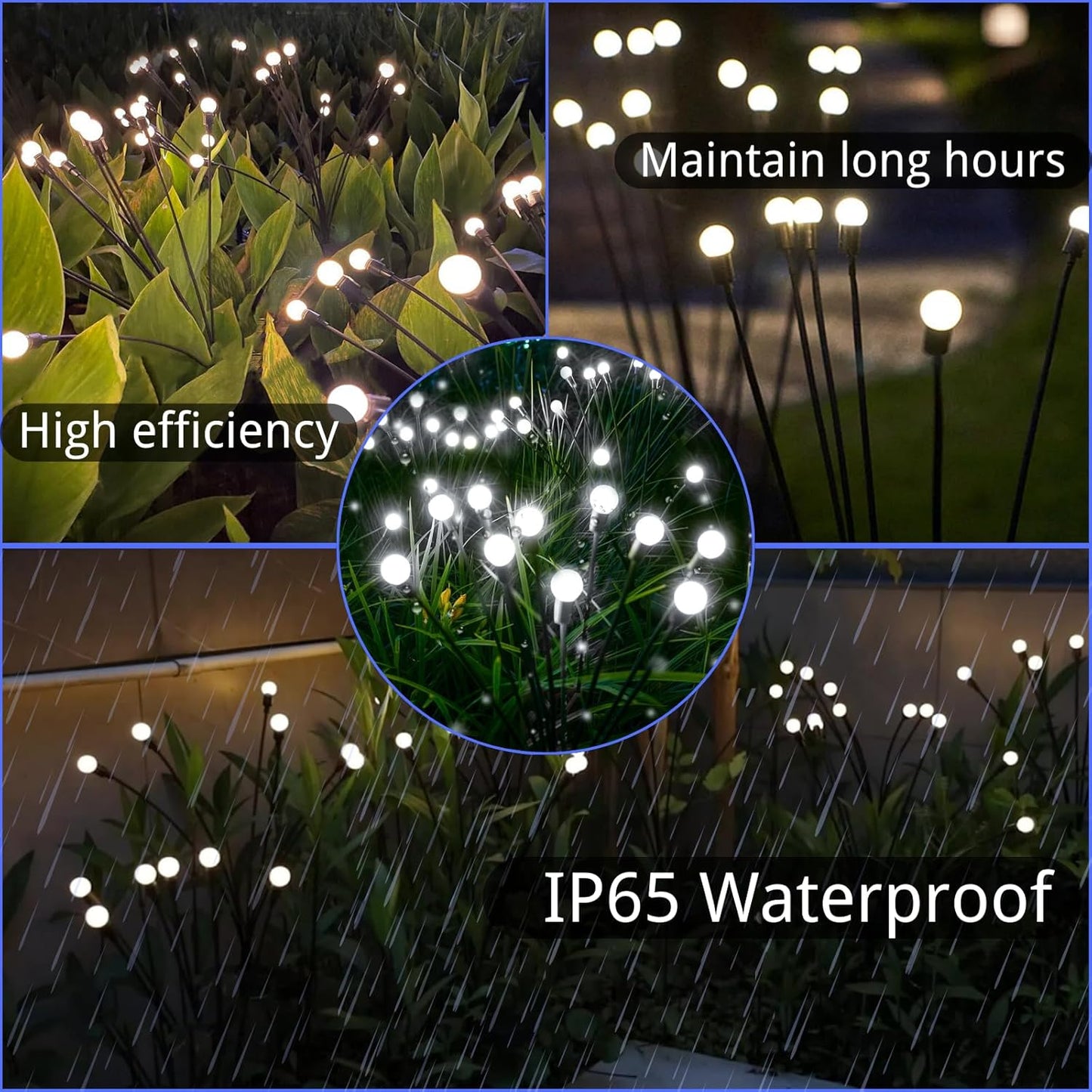 48 LED Solar Halloween Lights - 6 Pack Purple & Orange Waterproof Firefly Lights for Garden & Patio Decor