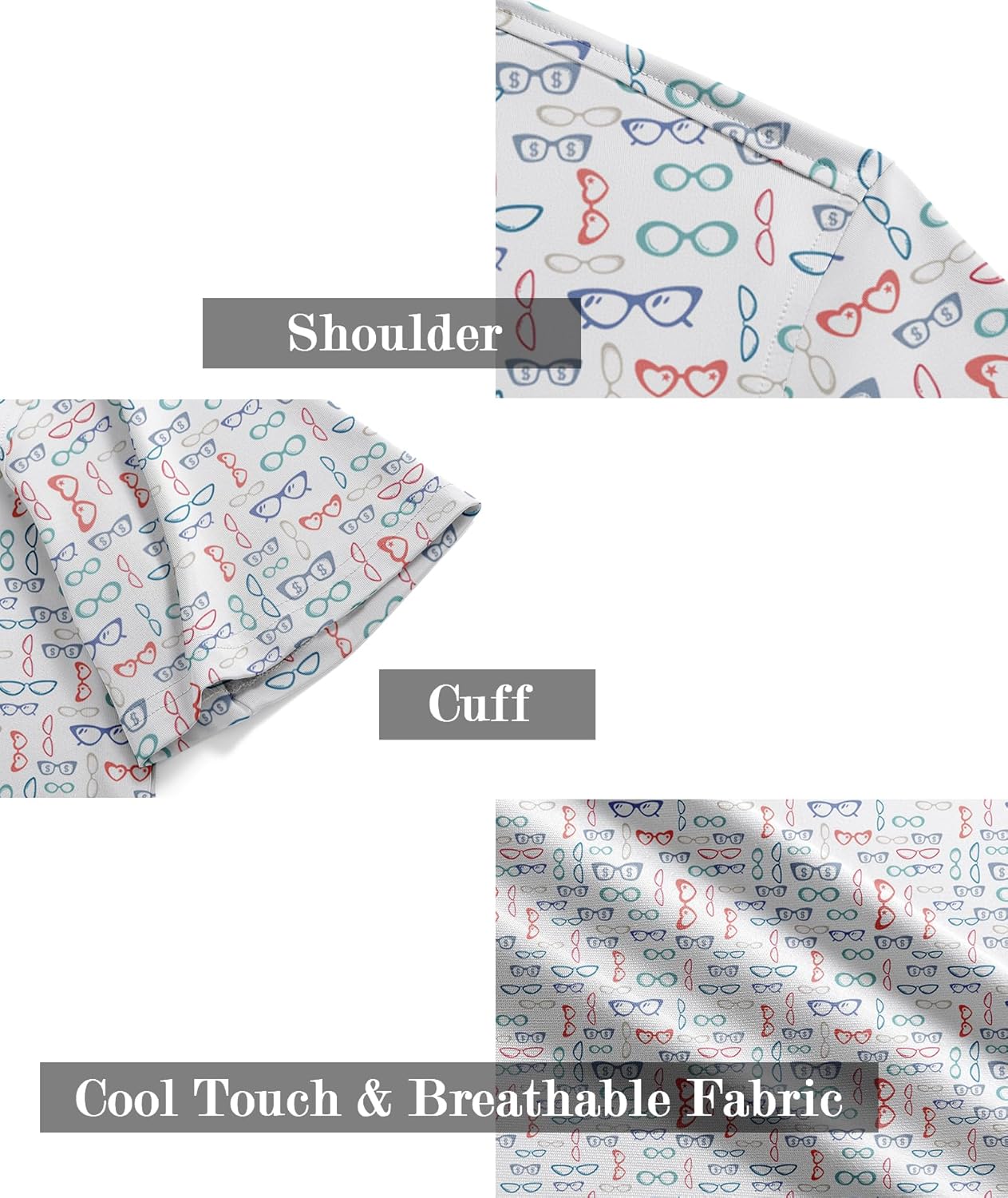 ZITY Men's Golf Polo Shirt - Short Sleeve Moisture-Wicking Performance | Casual Print Patterns
