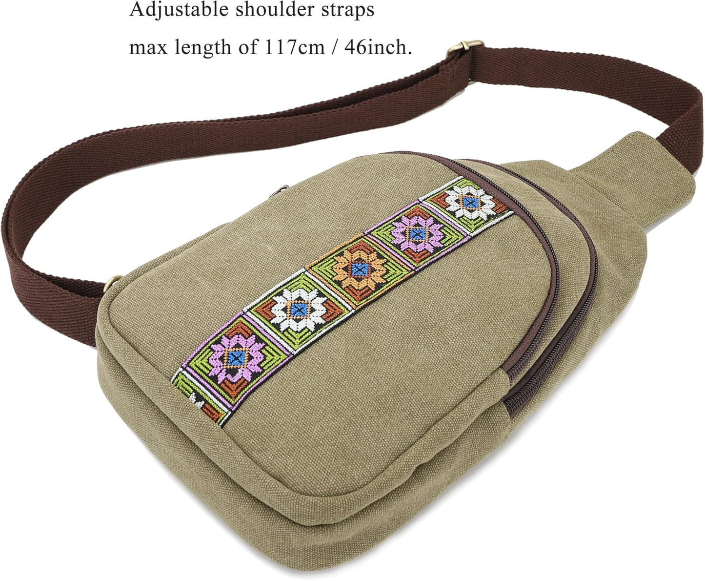 SILKAREA Canvas Sling Bag - Versatile Crossbody Purse for Travel & Hiking | Small Daypack Design
