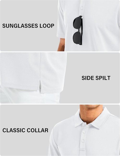 MAGCOMSEN Men's Golf Polo Shirts - Quick Dry, Moisture-Wicking, Short Sleeve Athletic Performance | Various Colors