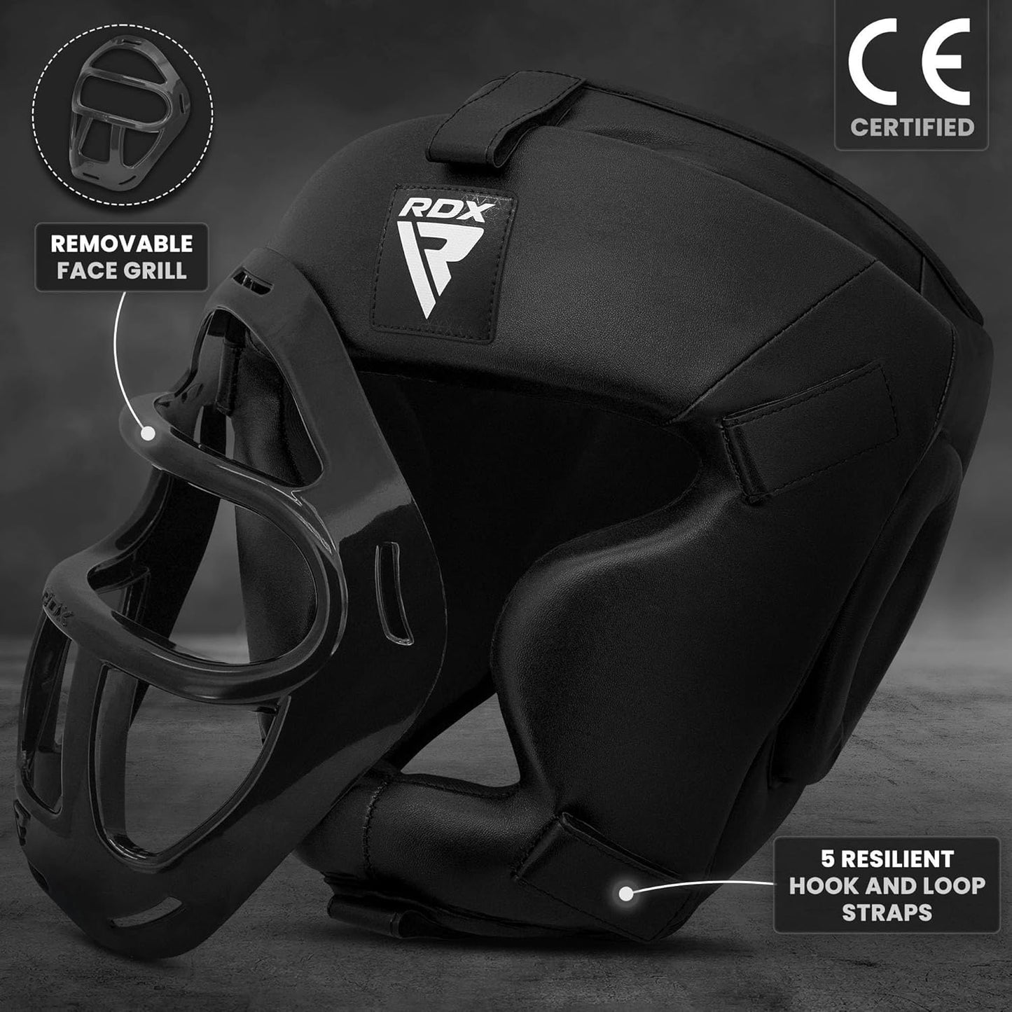 RDX Boxing Headgear - Removable Face Grill for MMA, Muay Thai, Kickboxing | Sparring & Training Gear