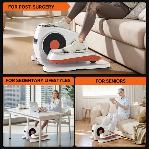Under Desk Elliptical Machine with Remote Control, 16 Adjustable Speed Electric Exerciser Pro As Seen On TV for Senior, Portable Quiet Seated Pedal Exerciser