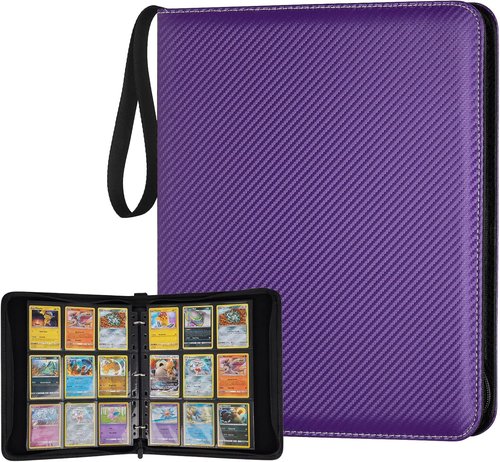 GERMUN 9 Pocket Card Binder - Premium Zip Trading Card Album for MTG, TCG & Sports Cards | Purple