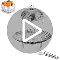 304 Stainless Steel Vegetable Steamer Basket Expandable for 6.4-10.2 Inch Pots with Tongs