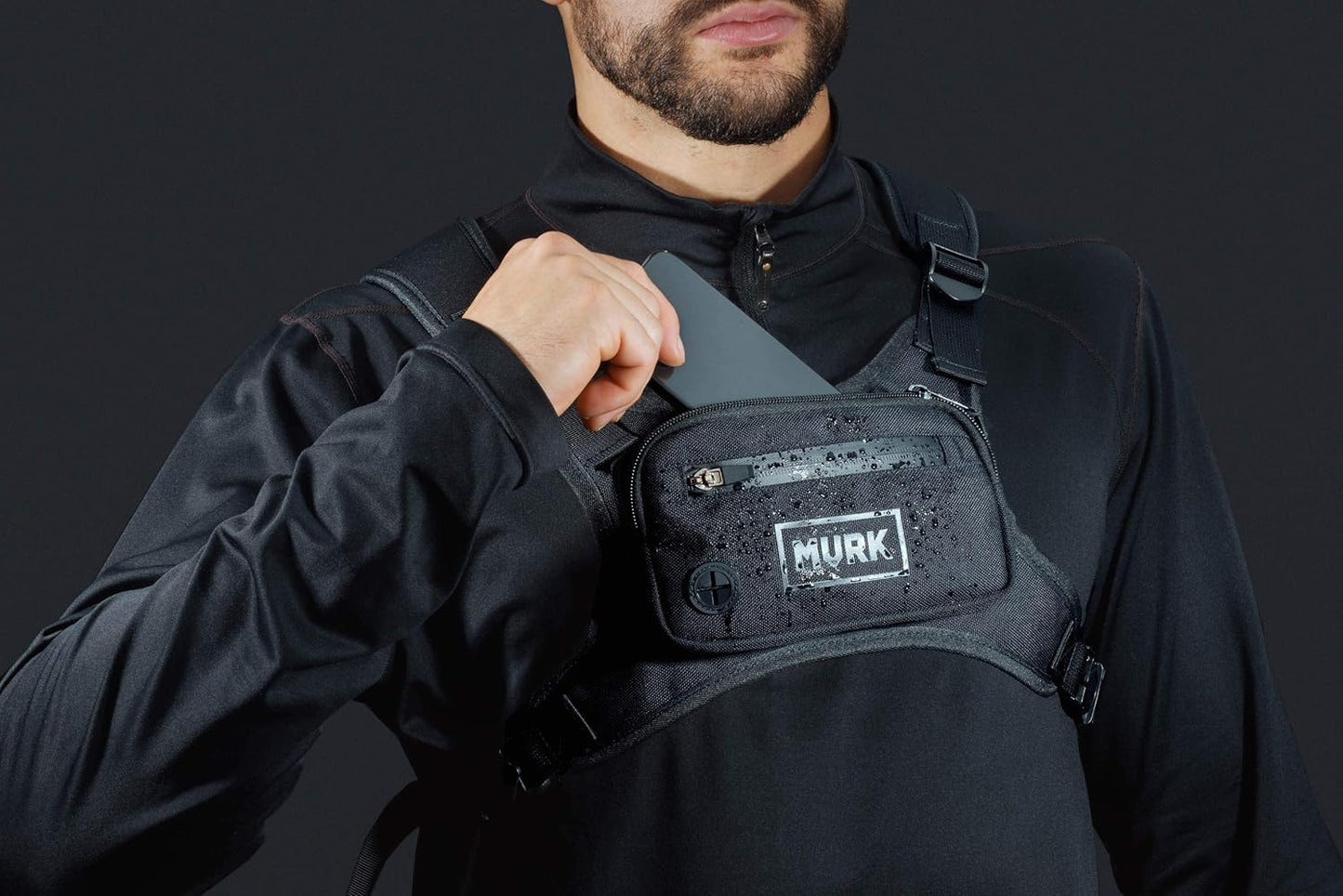 MVRK Running Vest - Water Resistant Chest Pack with Phone Holder | Lightweight & Reflective Design