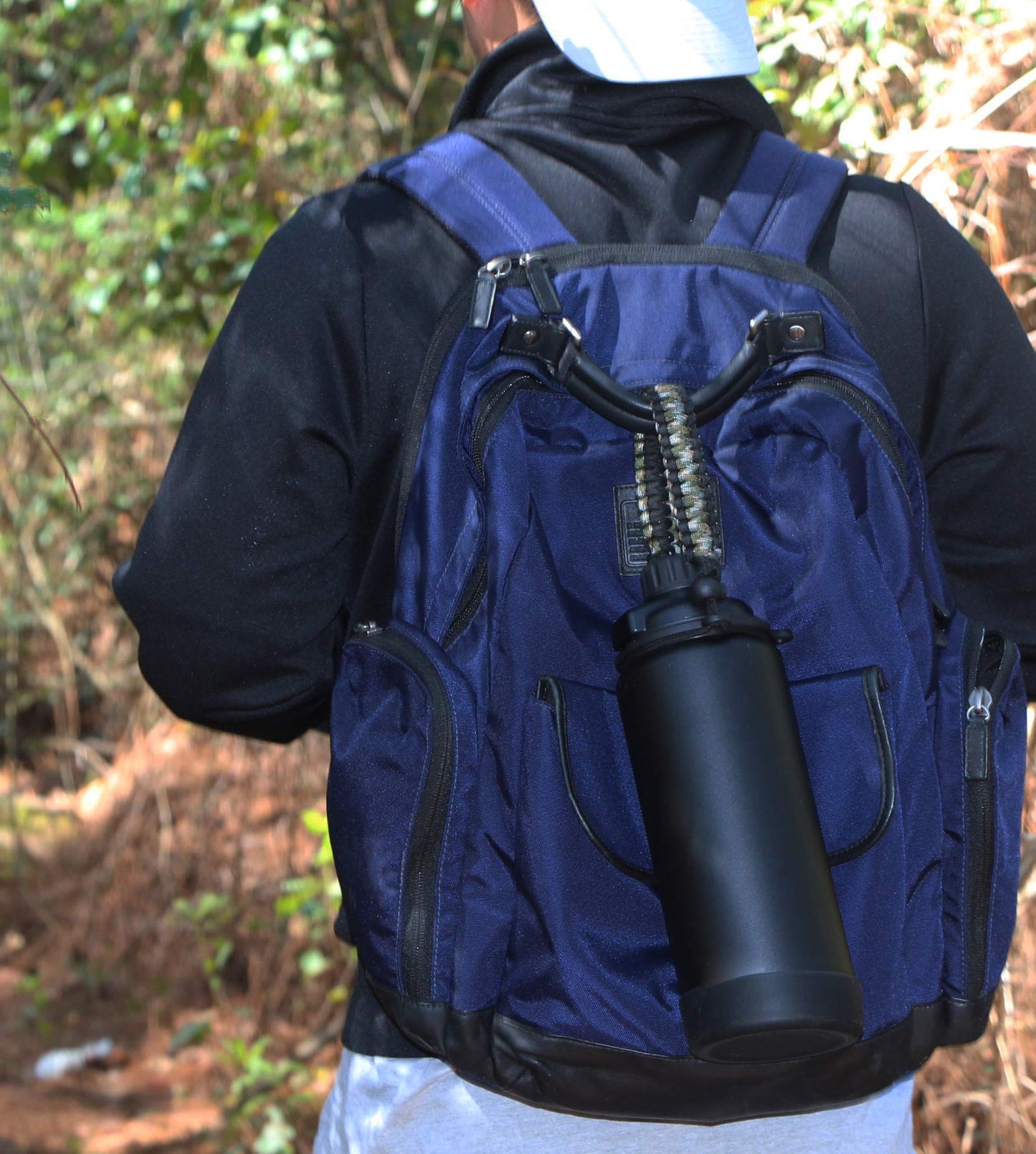 One MissionX Paracord Handle Compatible with Yeti Rambler 36oz 26oz 18oz 12oz 46oz Water Bottles, Durable Carrier Strap - Holder(Black Speckled)