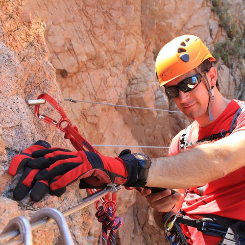 T-Fly Auto Locking Carabiner 35KN (7868 lbs), UIAA Certified 5.4" Climbing Rock Carabiner with Round Eyelet for Rappelling, Climbing, Ropes (Red)