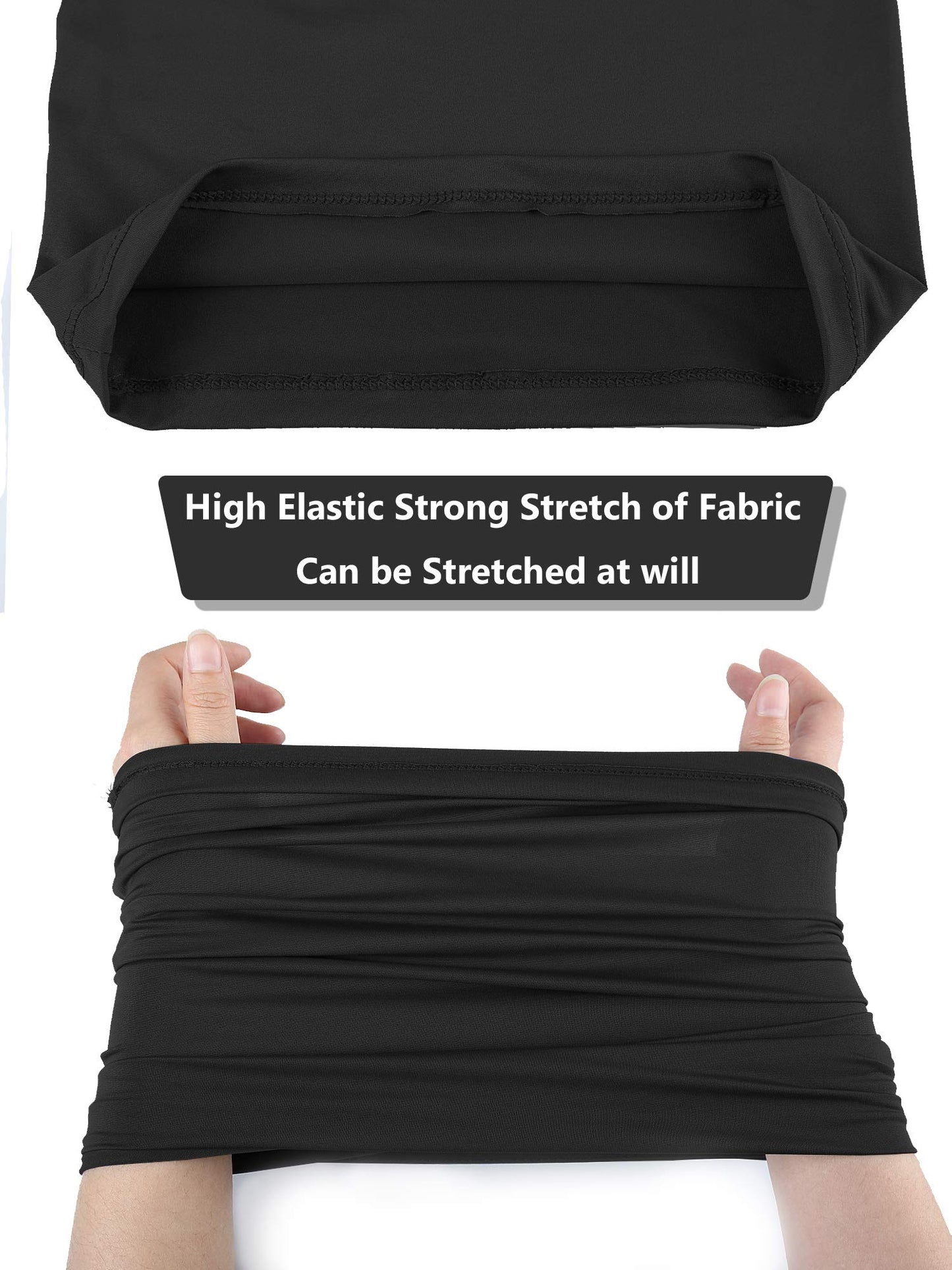 8 Pcs Summer Camo Neck Gaiter Scarf Bandanas for Men Sun Hoods Balaclava Cooling Breathable Face Mask Outdoor Sports (Simple, Black)