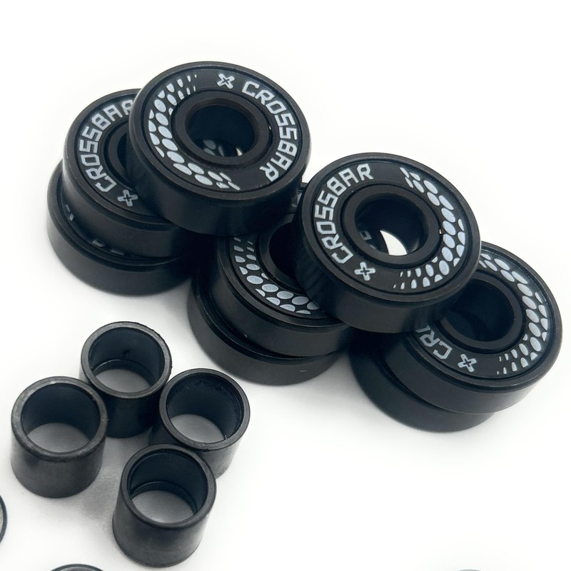 Crossbar Blitz Inline Hockey Bearings – Swiss Style – 8 Pack w/Spacers & Washers – Premium Smooth Speed
