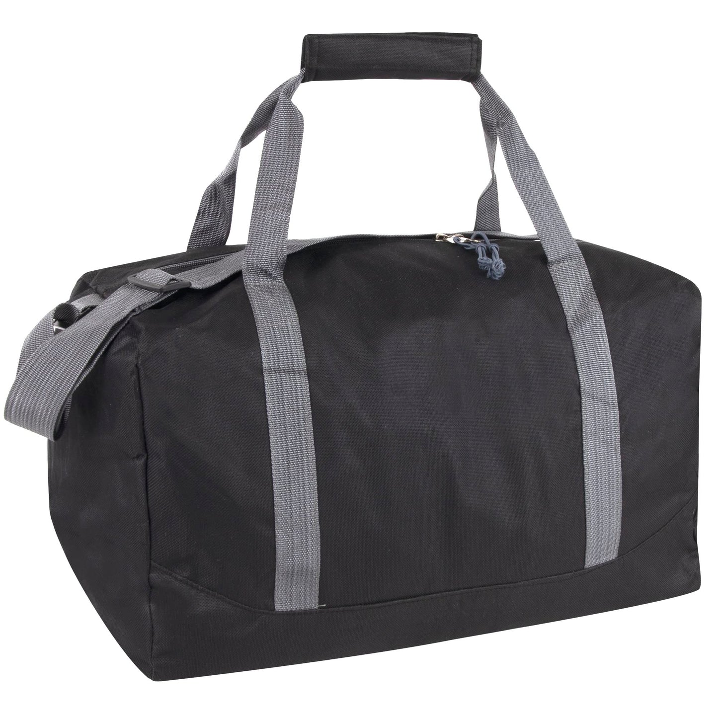 30 Liter, 17 Inch Canvas Duffle Bags for Men and Women – Travel Weekender Overnight Carry-On Shoulder Duffel Tote Bags (Black)