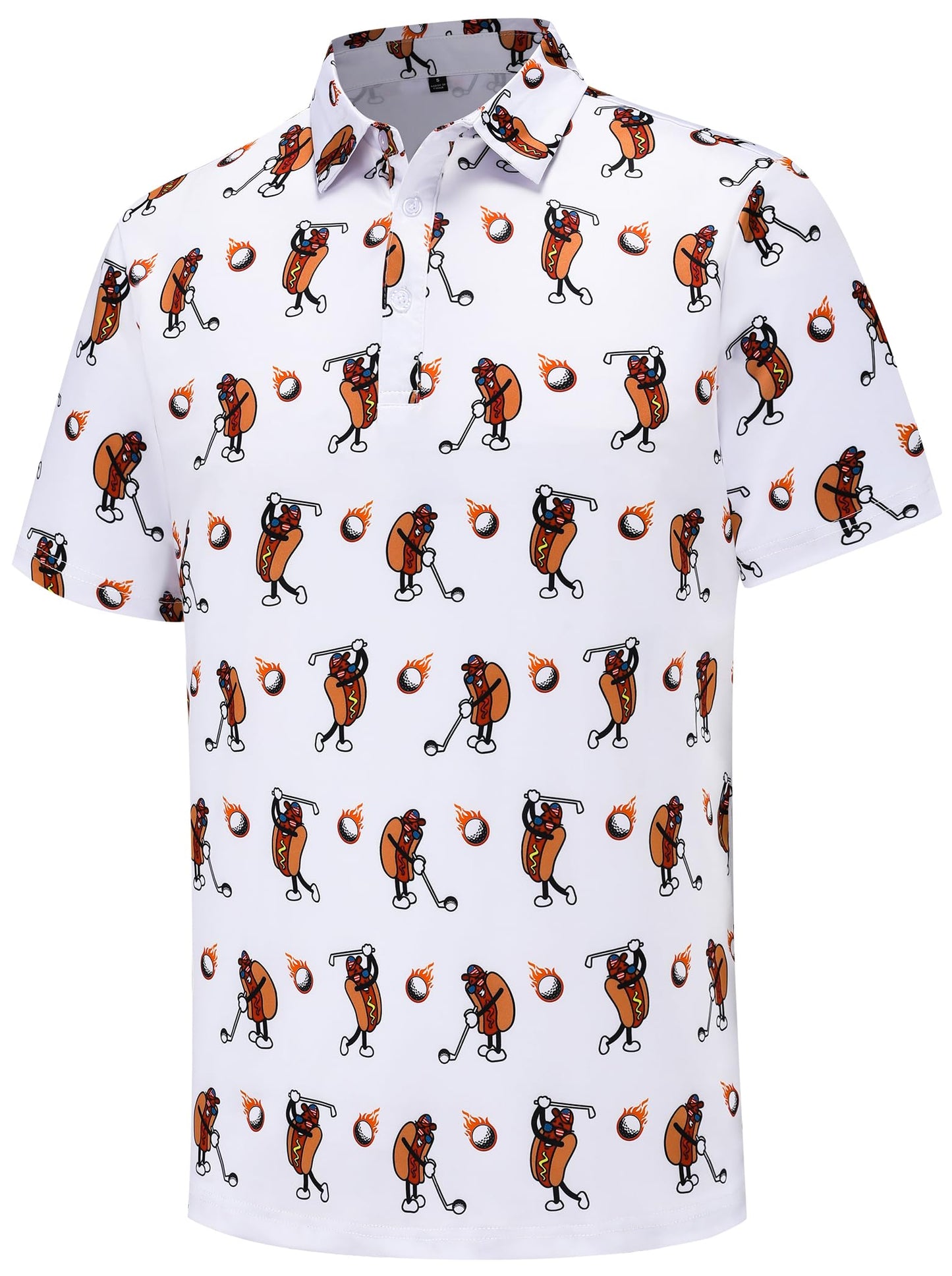 Men's Golf Polo Shirts Short Sleeve Performance Moisture Wicking Dry Fit Funny Golf Polo Shirts for Men