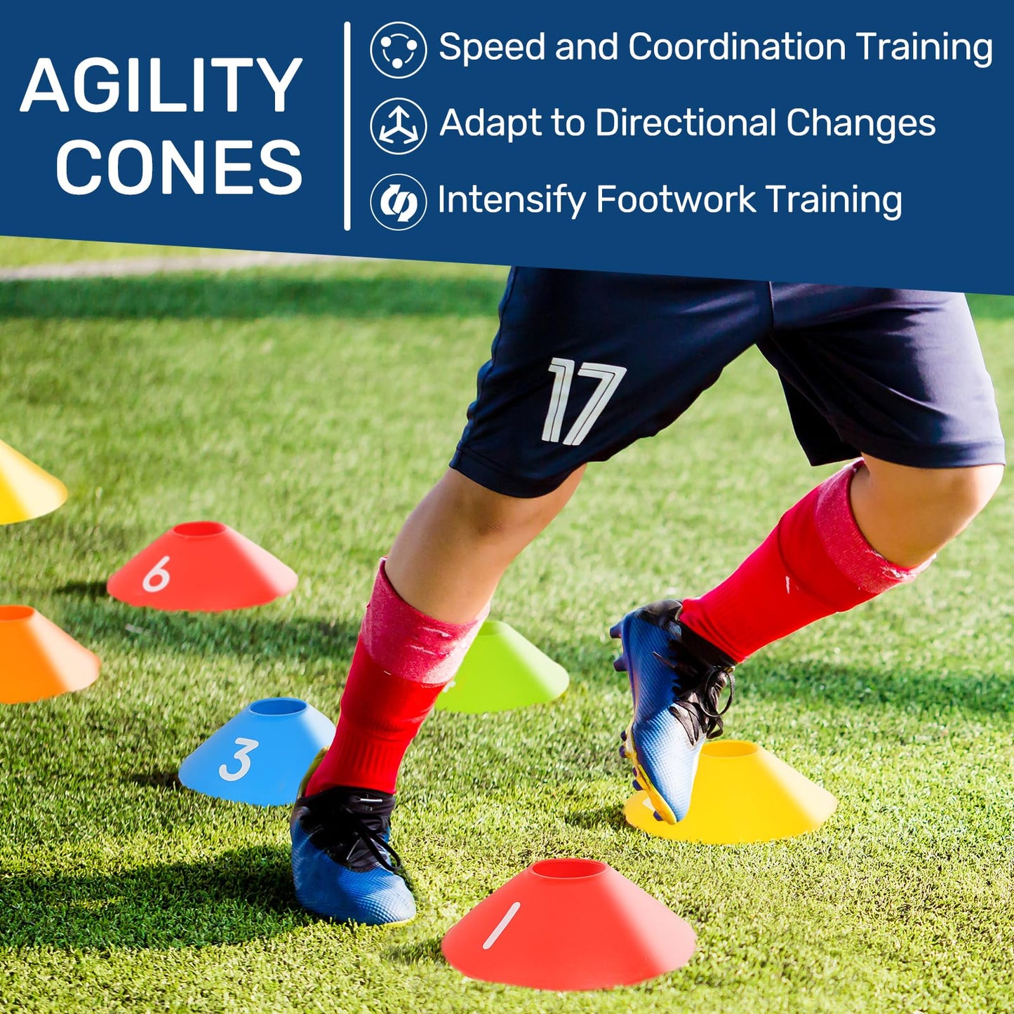 sapsisel Soccer Training Equipment,Agility Training Equipment Set, Speed Football Training Equipment with 20ft Agility Ladder, 10 Soccer Cones