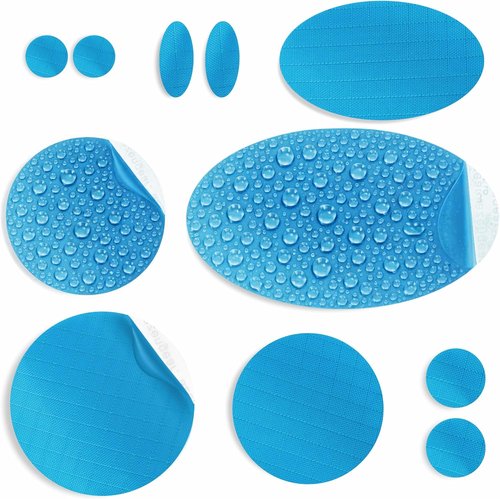 aZengear Repair Patches - Waterproof Self-Adhesive for Jackets, Tents, Shoes & More | 11 Pcs, Turquoise