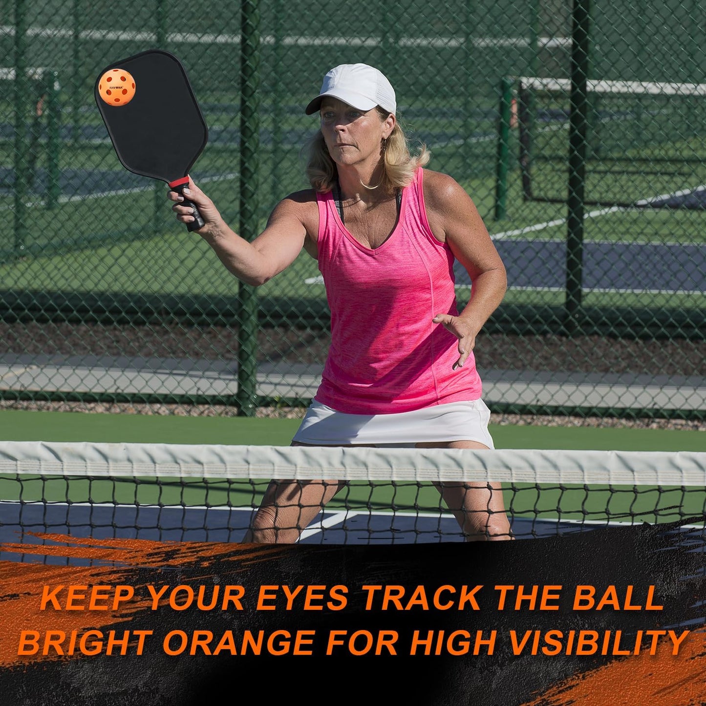 Navona 40 Pack Premium 26-Holes Orange Indoor Pickleball Balls, Meet USAPA Official Requirement, Perfectly Balanced, High Bounce True Flight, Durable Indoor Pickleball Set