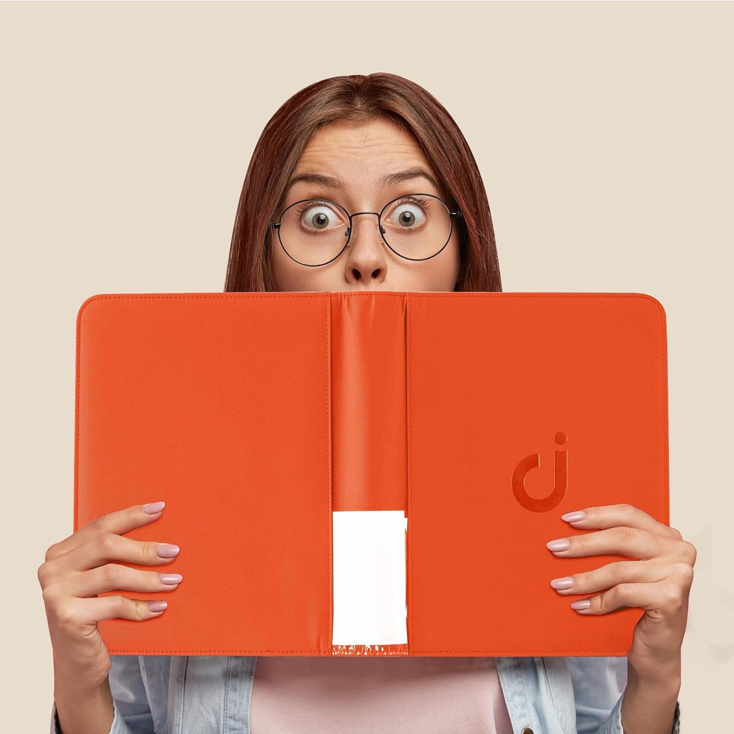Top Loader Binder - Holds 128 Trading Cards | 4 Pocket Design for 3" x 4" Rigid Holders - Classic Orange
