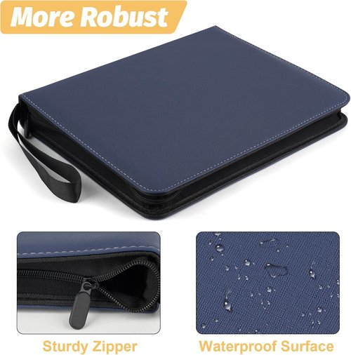 GERMUN Premium Zip Trading Card Binder - 720 Double-Sided Pocket Collection Album | Dark Blue