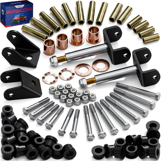 SUPGCPER Club Car DS Deluxe Repair Bushing Kit, 1993-UP Golf Cart Front Rear End Bushing Kit for Club Car DS, Club Car King Ping Repair Kit, Club Car Front End Rebuild Kit OEM# 1015583 1016386 1016384