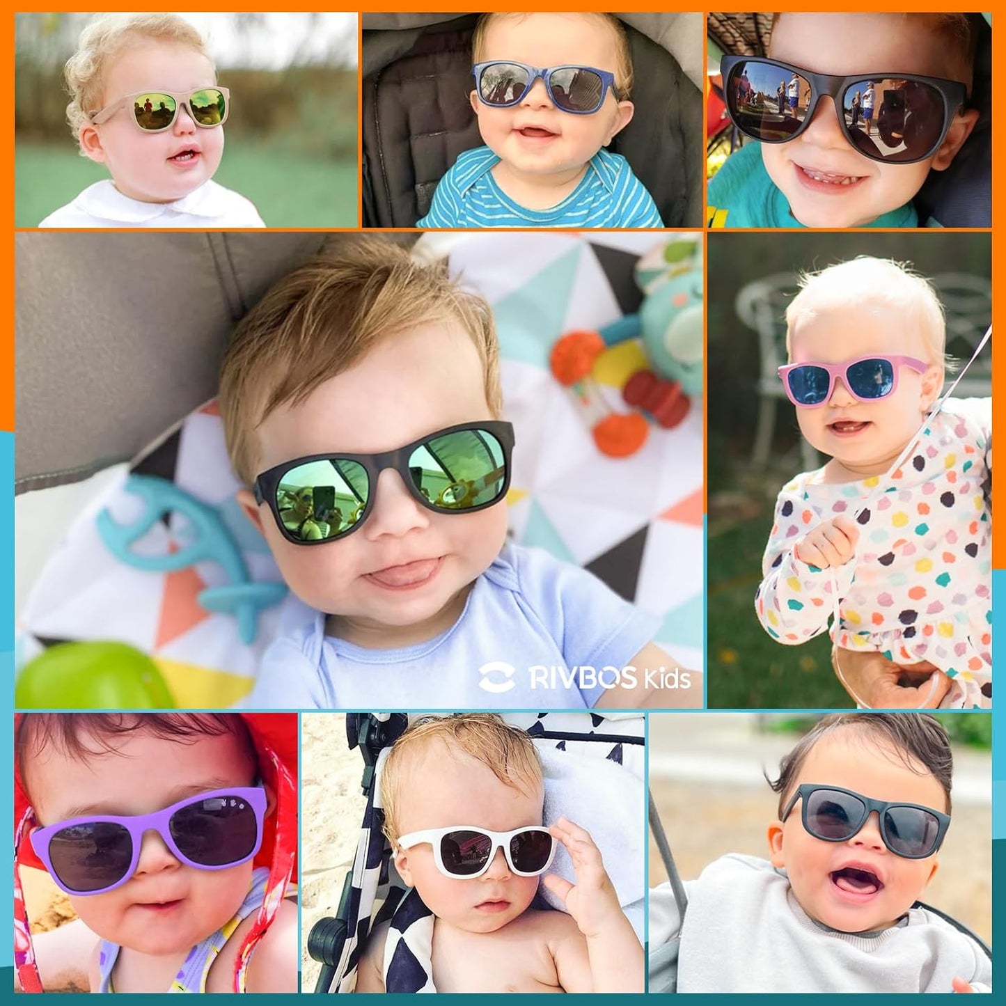 RIVBOS Baby Sunglasses - UV400 Polarized Protection for Toddlers & Infants (0-24 Months)