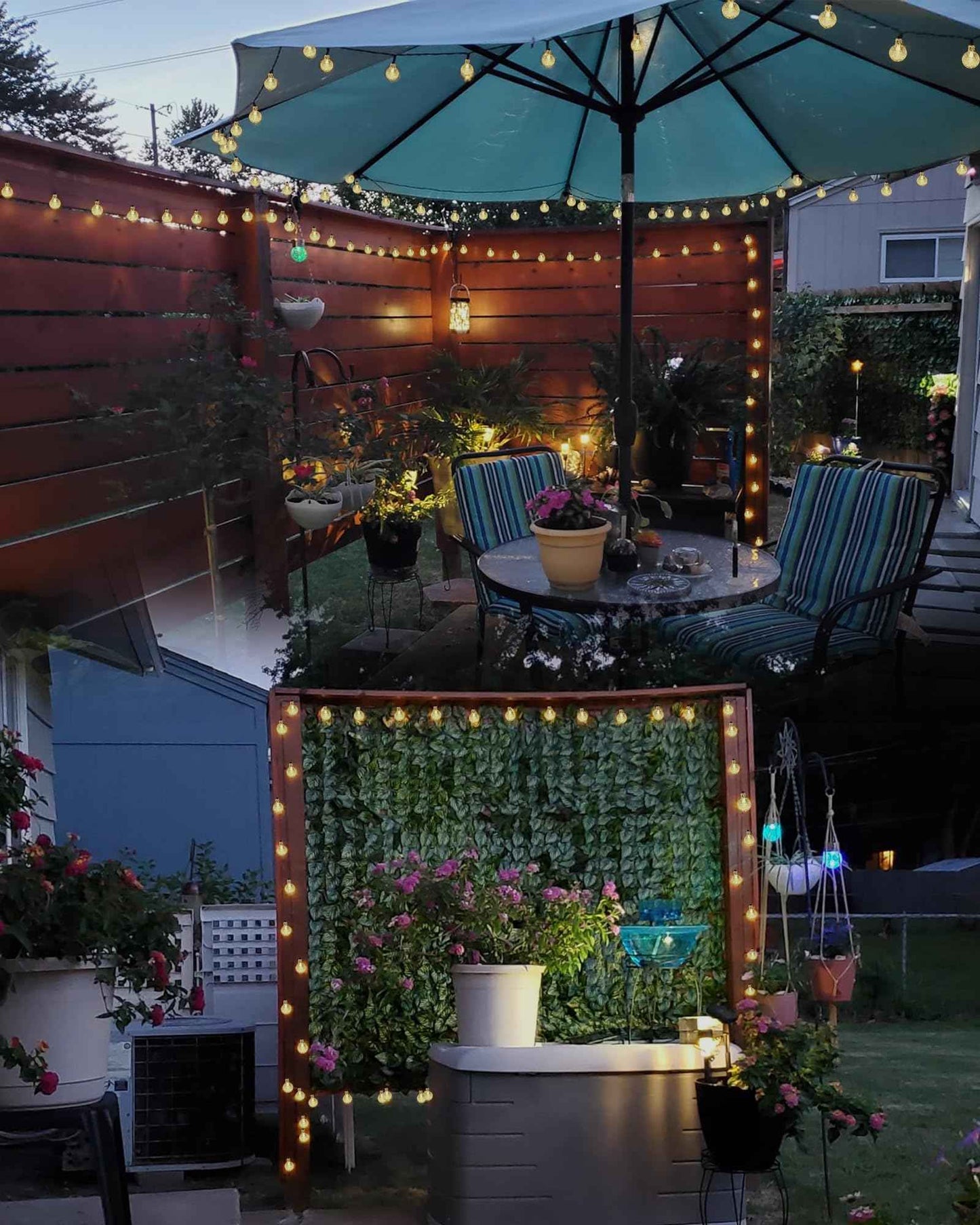 Selarlyt 2 Pack 120 LED Solar String Lights Outdoor Waterproof, 72 FT Crystal Globe Lights with 8 Lighting Modes, Solar Powered Light Outdoor for Garden Wedding Party Decor（Warm White）