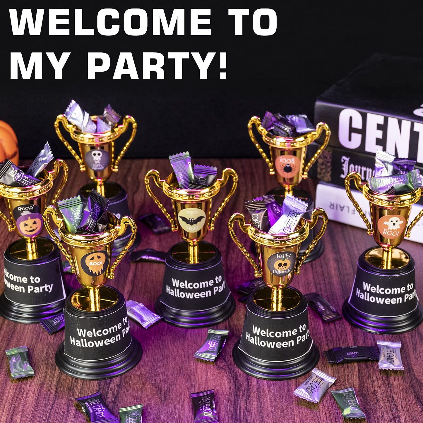 24 Pack Gold Award Trophy, 5 Inch Plastic Golden Mini Trophies Cup For Halloween Party Favors, Kids Classroom School Rewards, Competition Or Celebration Awards Props, Sports Tournament Winning Prizes