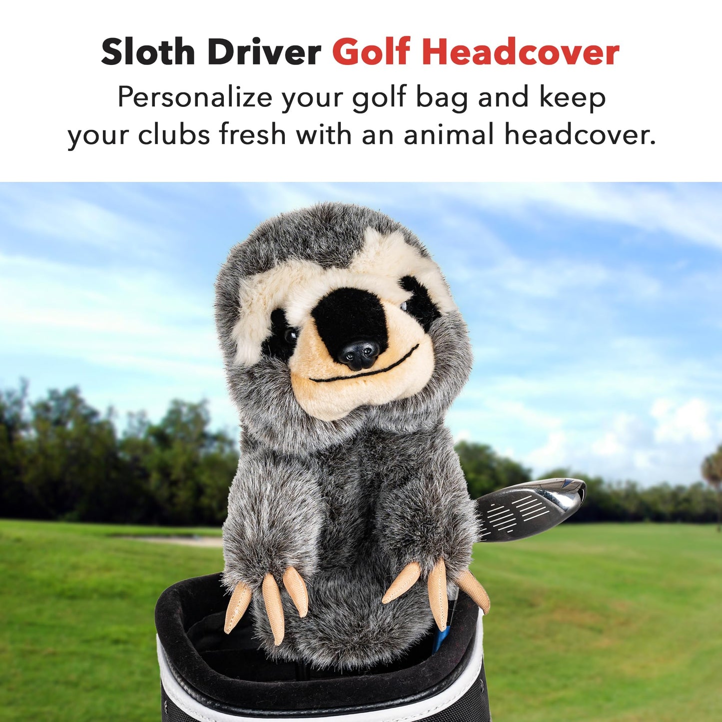 Daphne’s Sloth Golf Driver Headcover | Premium Driver Headcovers | Funny Golf Club Covers | Stylish Protection for Your Clubs | Men's Golf Gear | Driver Headcover for Men and Women