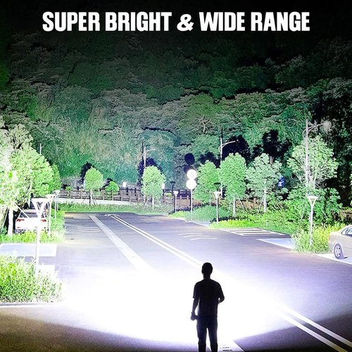 **BERCOL LED Flashlight - Rechargeable 99,000 Lumens Super Bright Waterproof Handheld (2 Pack)**
