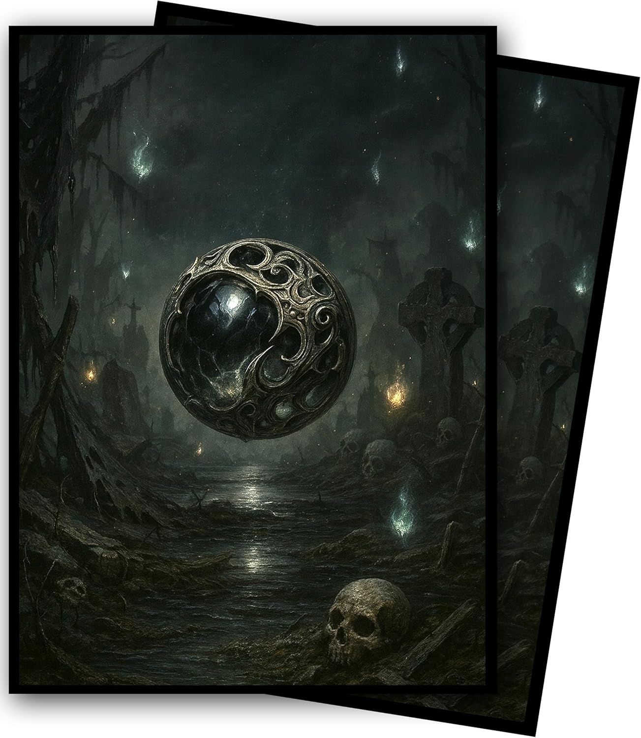 MTG Card Sleeves - Element Series (Earth, Fire, Wood, Water, Dark) - Ultra Clear & Matte Finish, 100 Count Standard Size
